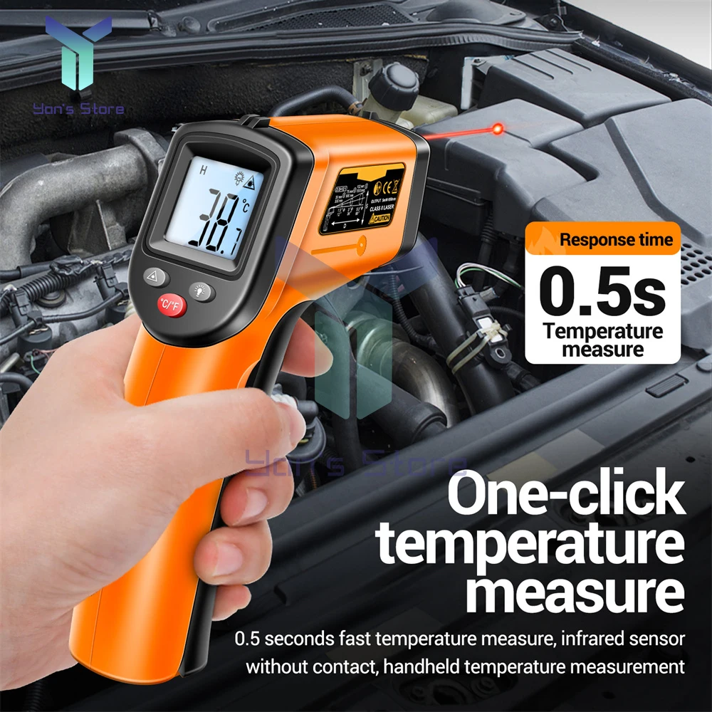 ANENG TH201 Podręczny pistolet do pomiaru temperatury na podczerwień-50 ~ 400 ℃ Czujnik laserowy IR Termometr Termometr z obrazką termiczną