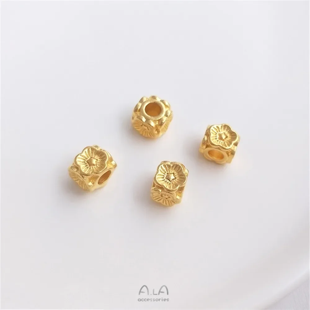 Sand-gold flower shape big Kong bead lantern Ruyi butterfly ligation kee ram septum bead bracelet necklace accessories