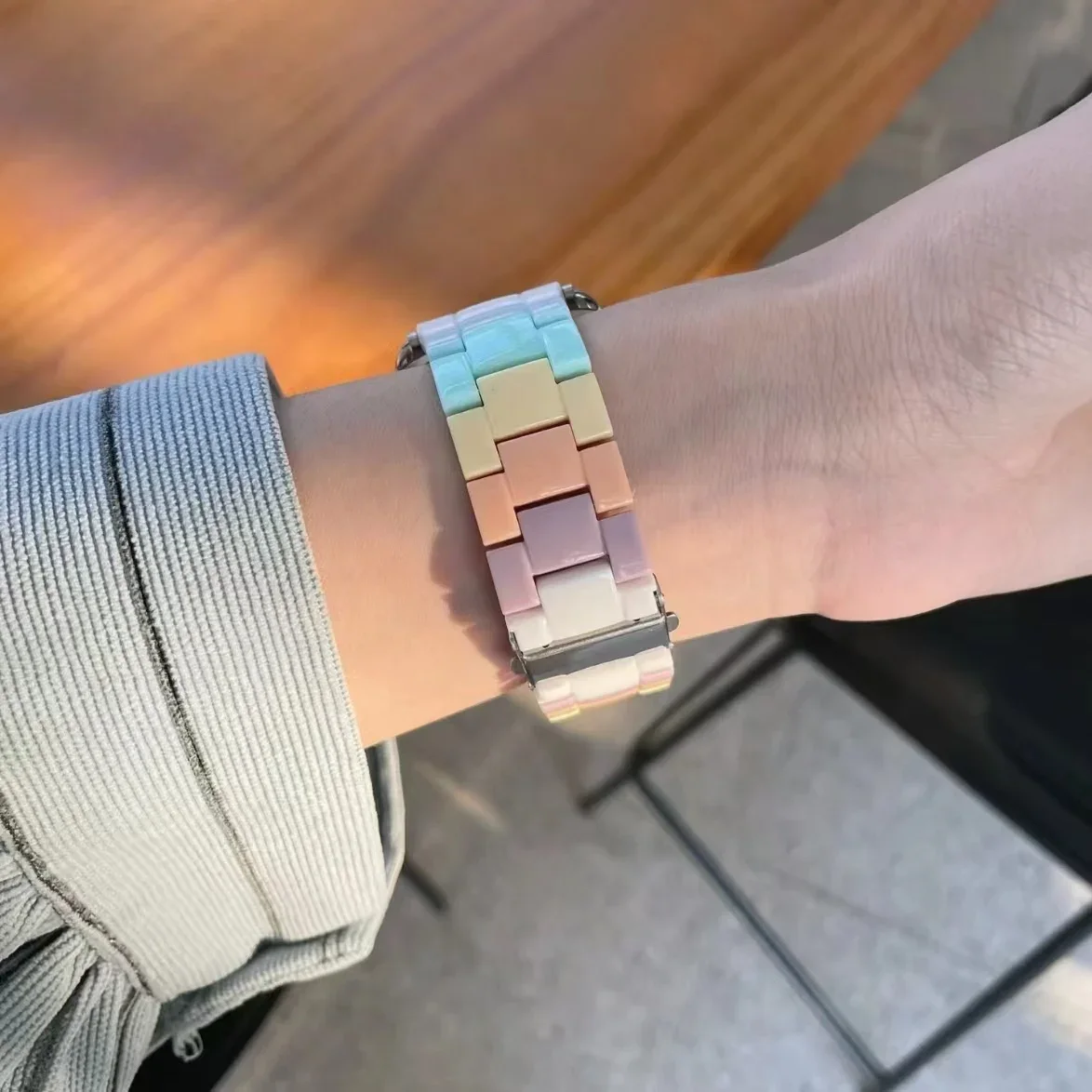 متفوقة حلقة ملونة وصلة ل سوار ساعة يد آبل النساء سلسلة الترا 10/9/8/7/6 38 مللي متر 40 مللي متر 41 مللي متر 42 مللي متر 44 مللي متر 45 مللي متر 46 مللي متر حزام