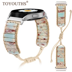 20mm Boho Stone Bracelet for Samsung Galaxy Watch 7 40mm 41mm /FE/6/5/4/3/Active 2 Watch 6 Classic/4 Classic Handmade Watch Band