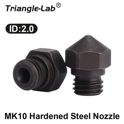 Trianglelab-Buse MK10 en acier trempé, ID:2.0, Micro Swiss Hotend, Filetage M7, Wanhao FlashForge, Module Qidi, Dremel, Imprimante 3D