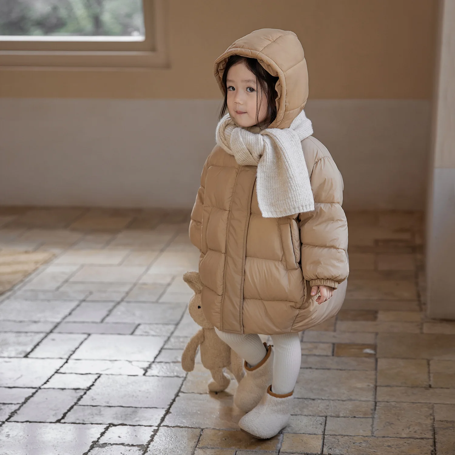 

Baby Down Cotton Jacket, Girls' Thick and Stylish 2025 Winter New Style, Female Baby Cartoon Cute Winter Coat