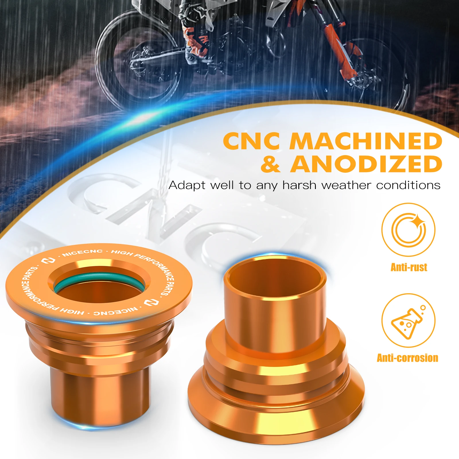(EU-Lager) Für KTM EXC 300 22mm Vorder- und Hinterrad-Abstandshalter-Kit XCF-W 500 EXC-F 450 SX-F 350 XC-F250 XC-W 300 XC150 SX125 – Detail 13