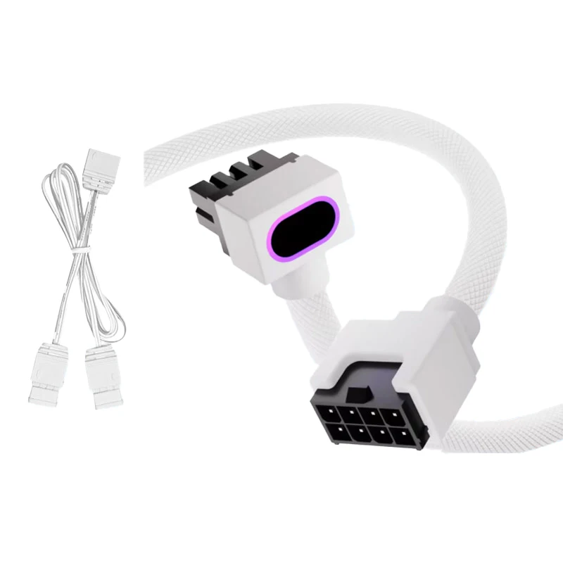UPSIREN CPU 8PIN Motherboard Extension Cable ARGB PC Cable with 5V 3Pin 18AWG 90° Right-Angle Design,Male-to-Female Connectors