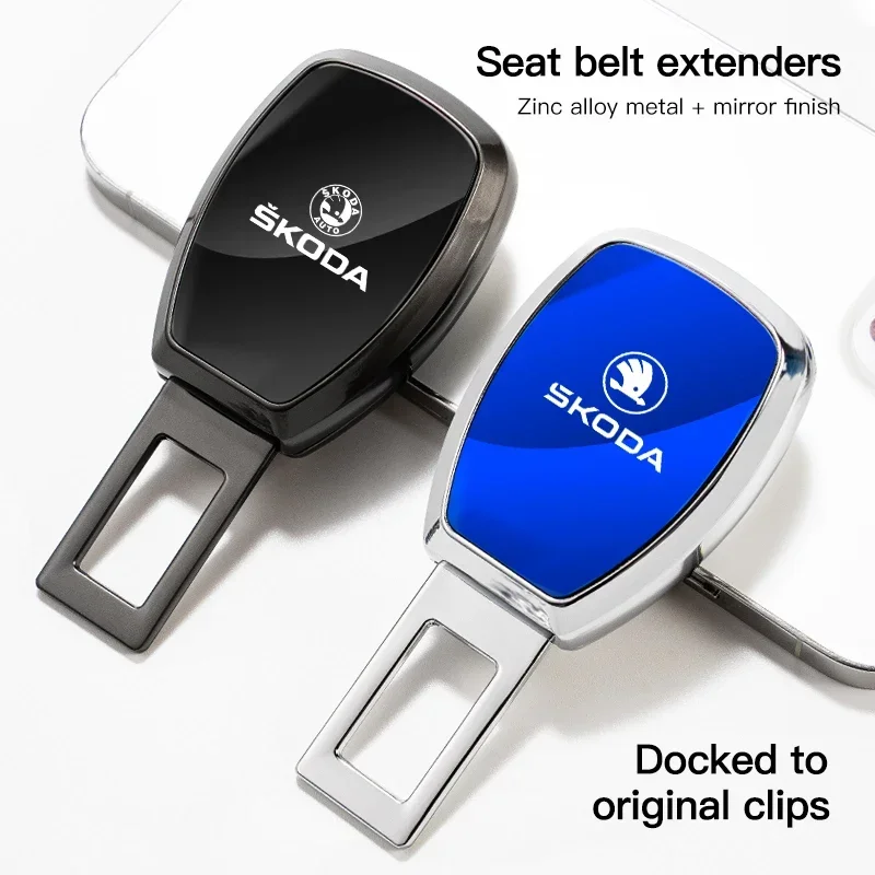 Car Seat Belt Clip Extender Safety Seatbelt Lock Buckle Extension Plug For Skoda Octavia Kodiaq Enyaq iV Kamiq Scala Superb Yeti