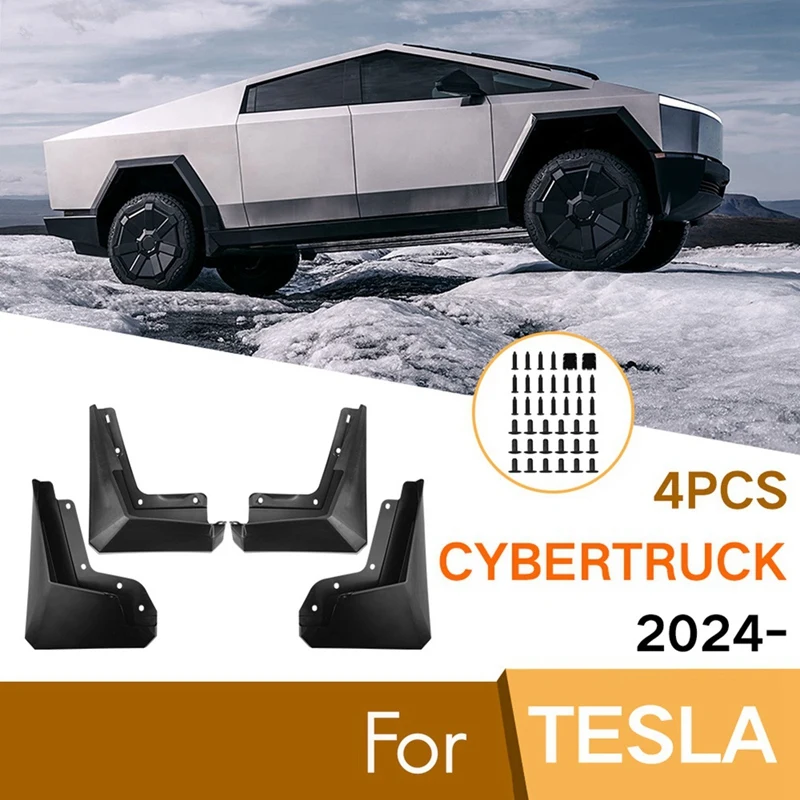 

Car Mudguards For Tesla Cybertruck 2024 Front Rear Mud Flaps Guards Splash Fender Car Exterior Accessories