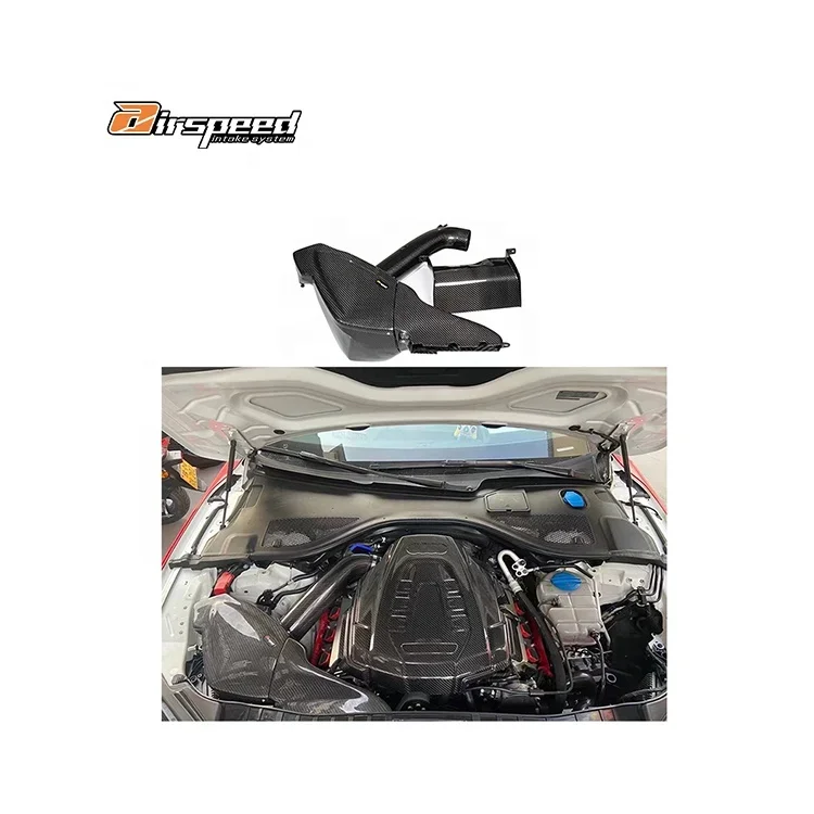 

Airspeed Brand Neat and Clear Surface Texture 100% Dry Carbon Fiber Cold Air Intake System for A6,A7 C7 3.0T