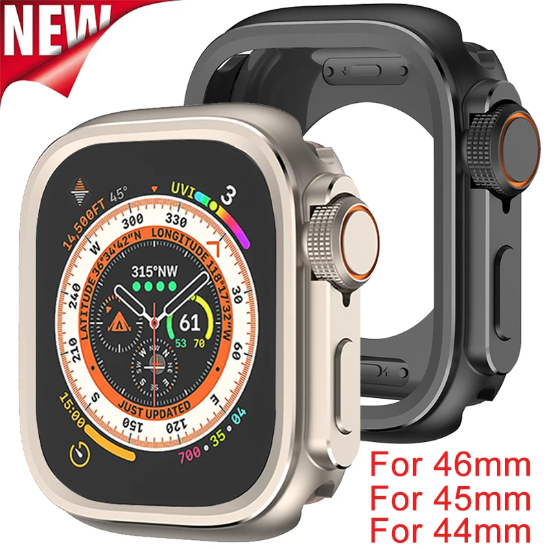 Change To Ultra Aluminum Alloy Case for Apple Watch Series 10 46mm 44mm 45mm Metal Case Bumper Protective Cover for IWatch 9 8 7