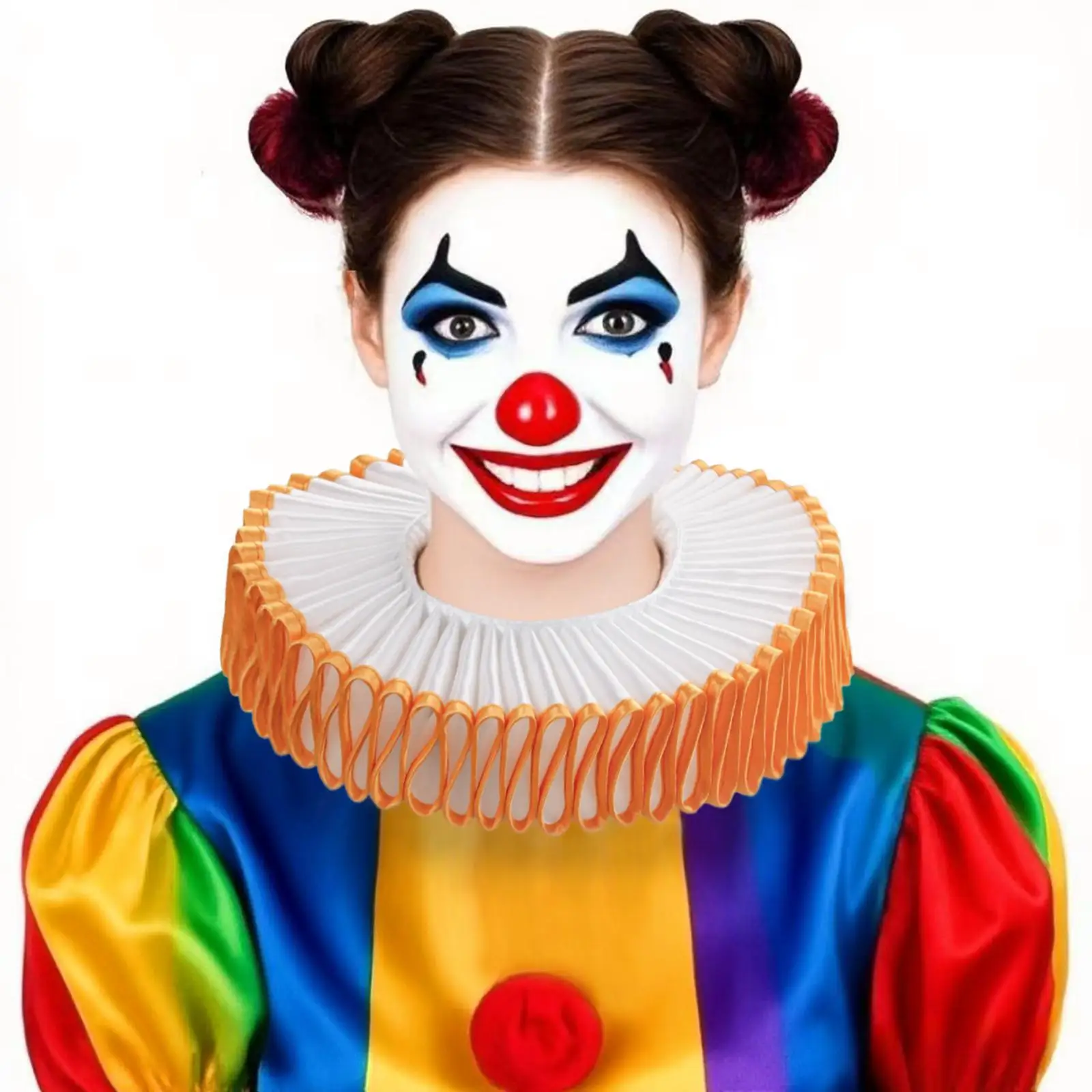 Faux Collar Circus Clown Costume Removable Lace Neck Collar Adjustable Ruffle for Cosplay Party and Stage Performances
