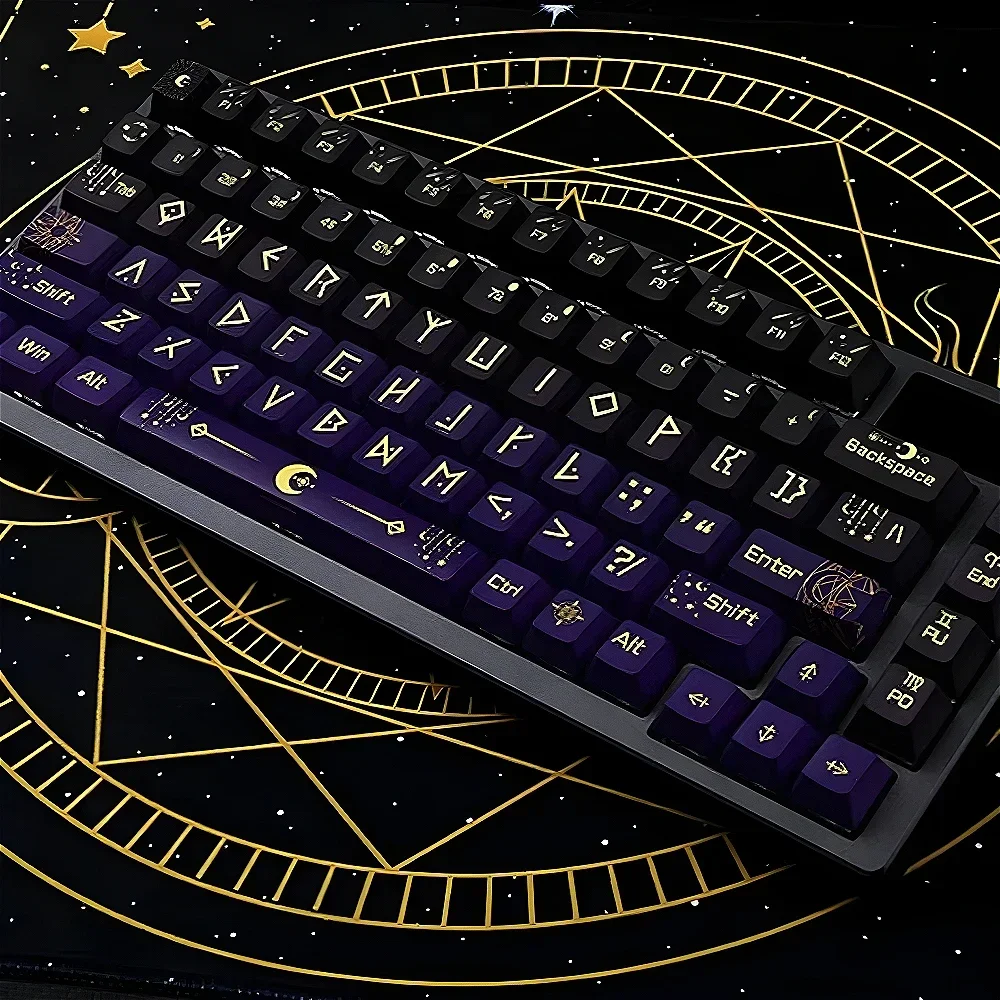 

Night Sky Fantasy, Transparent Keycap OEM PBT Keycap Set Suitable for HI75 61 84 96 98 99 104 F87 and other keyboards