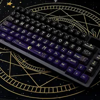 Night Sky Fantasy, Transparent Keycap OEM PBT Keycap Set Suitable for HI75 61 84 96 98 99 104 F87 and other keyboards