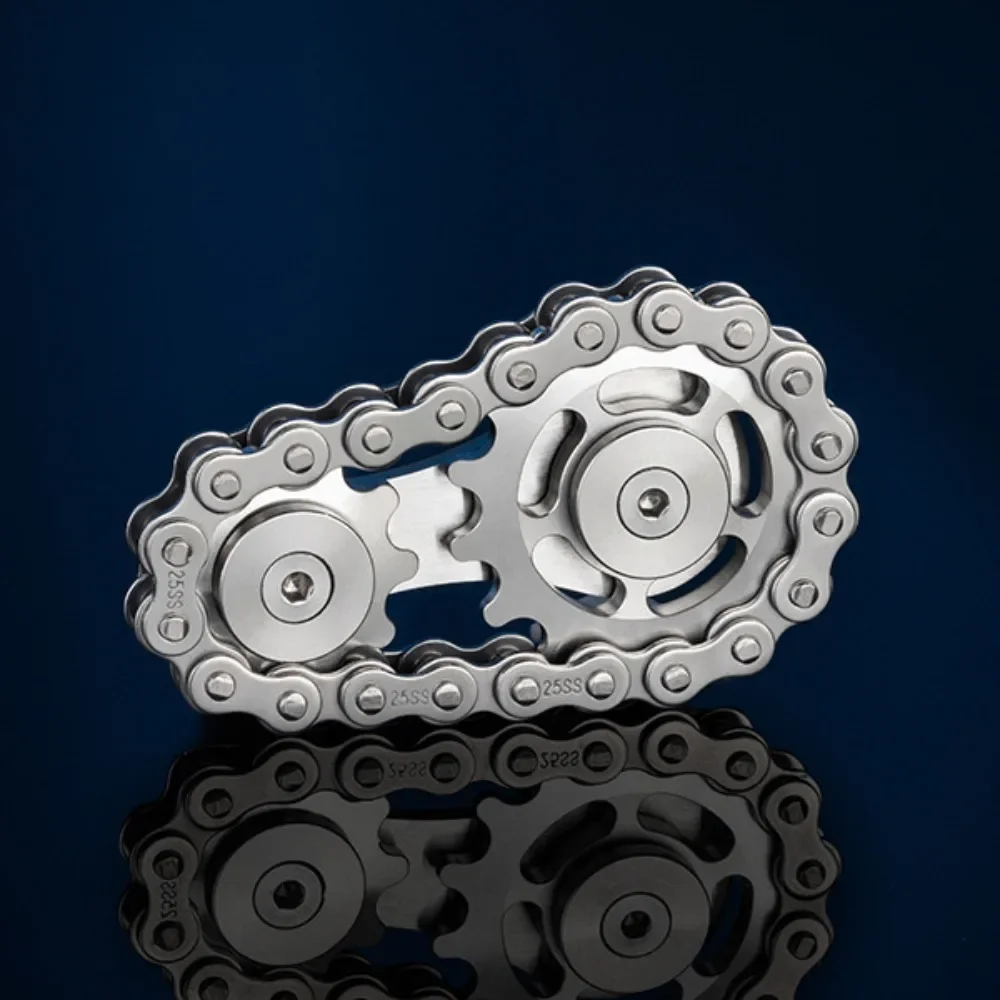 Gear Chain Gyro Fingertip Gyro Sprockets Chains Sprockets Flywheel Metal Toys Drop Ship Sproket Roadbike Spinner Fingertip Toys