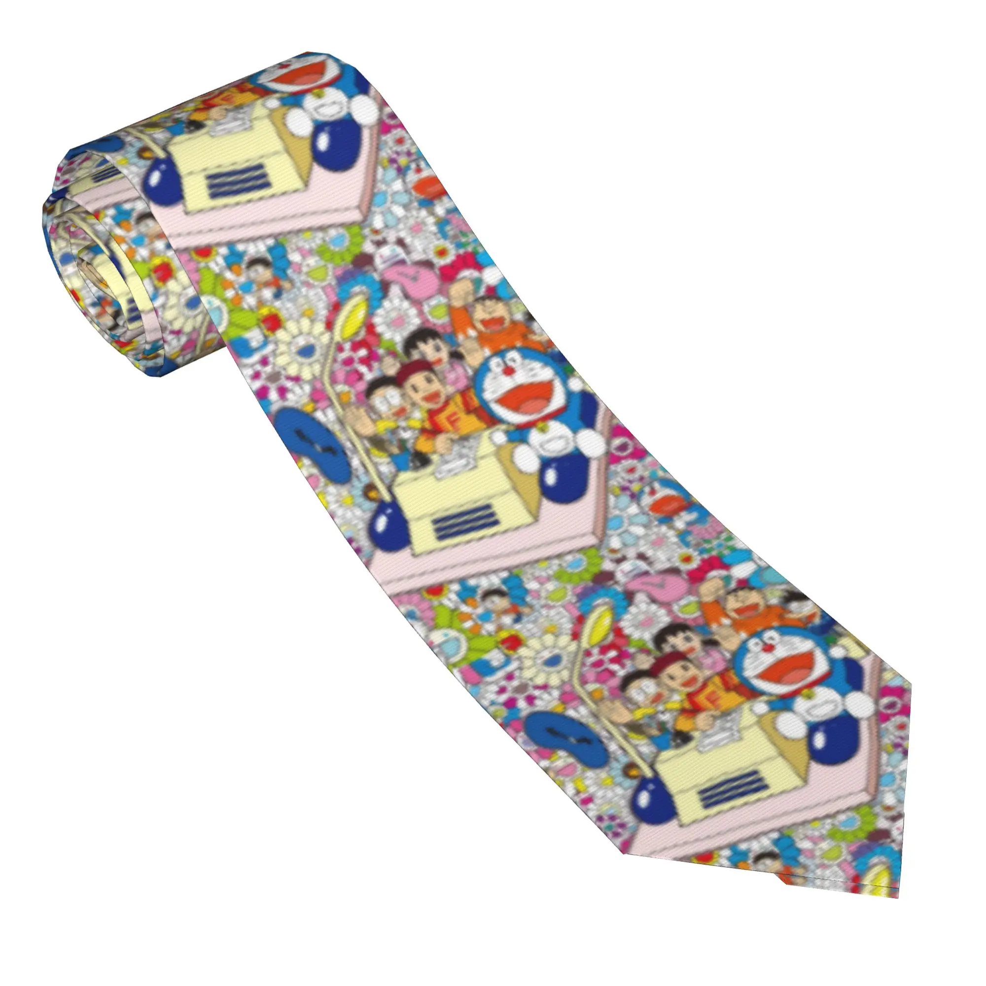 D-Doraemons Anime Necktie Men 8 cm Narrow Neck Tie Nobita Nobi Takeshi Gouda Shizuka Minamoto for Men Suits Accessories Gravatas