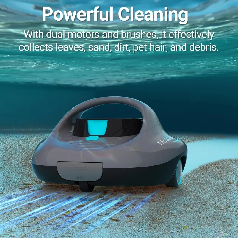 (2025 Upgraded) Cordless Pool Vacuum Up to 130 Mins Runtime, Robotic Pool Cleaner w/ 2.5H Fast Charge, for Flat Above Inground