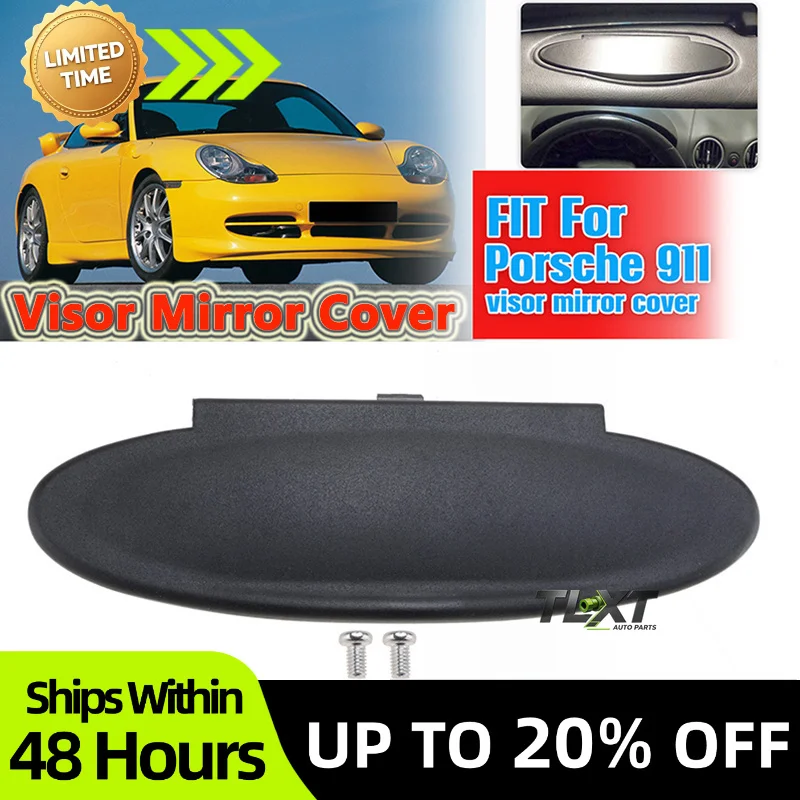 TLXT Sun Visor Vanity Mirror Cover Black Replacement Parts Fit For Porsche 996 997 911 Carrera 986 Boxster 987 Cayman Car Access