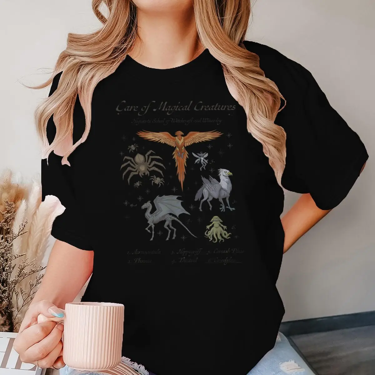 Vintage Wizard Magic T-shirts Women Men Classic Retro Animal Print T Shirts For Fan Gifts
