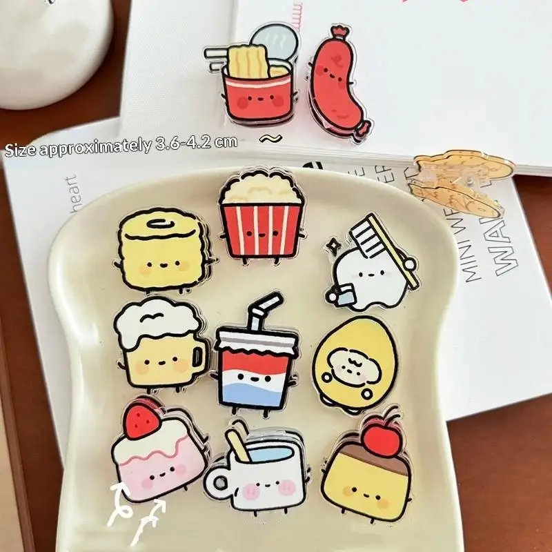 Cute Cartoon Sealing Clip Note Holder Pp Clip Student: 9Pcs Small Commodity Ornaments Stationery