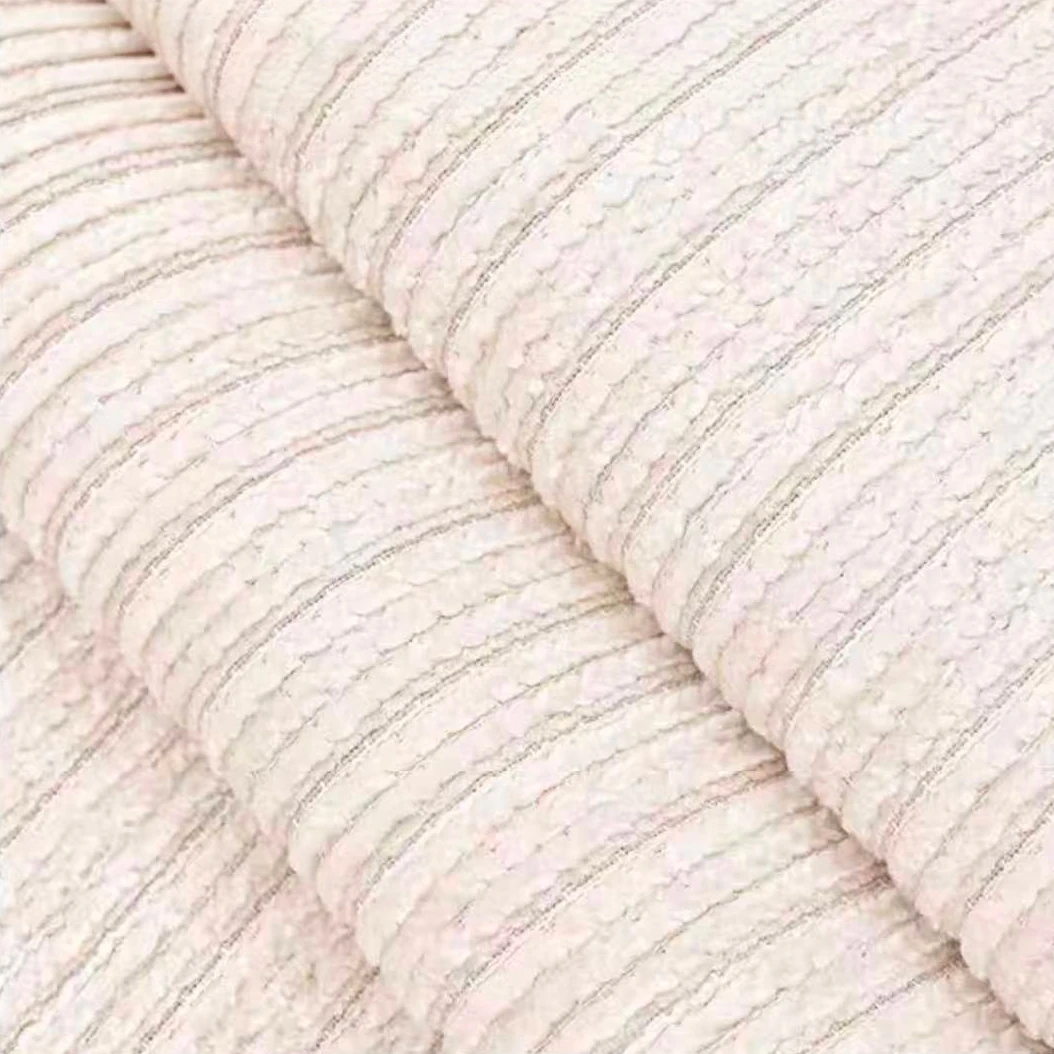 1pc Solid Stripe Texture Thick Chenille Non-Slip Sofa Cover for Living Room Pet Friendly Couch Seat Cover Machine Washable Towel