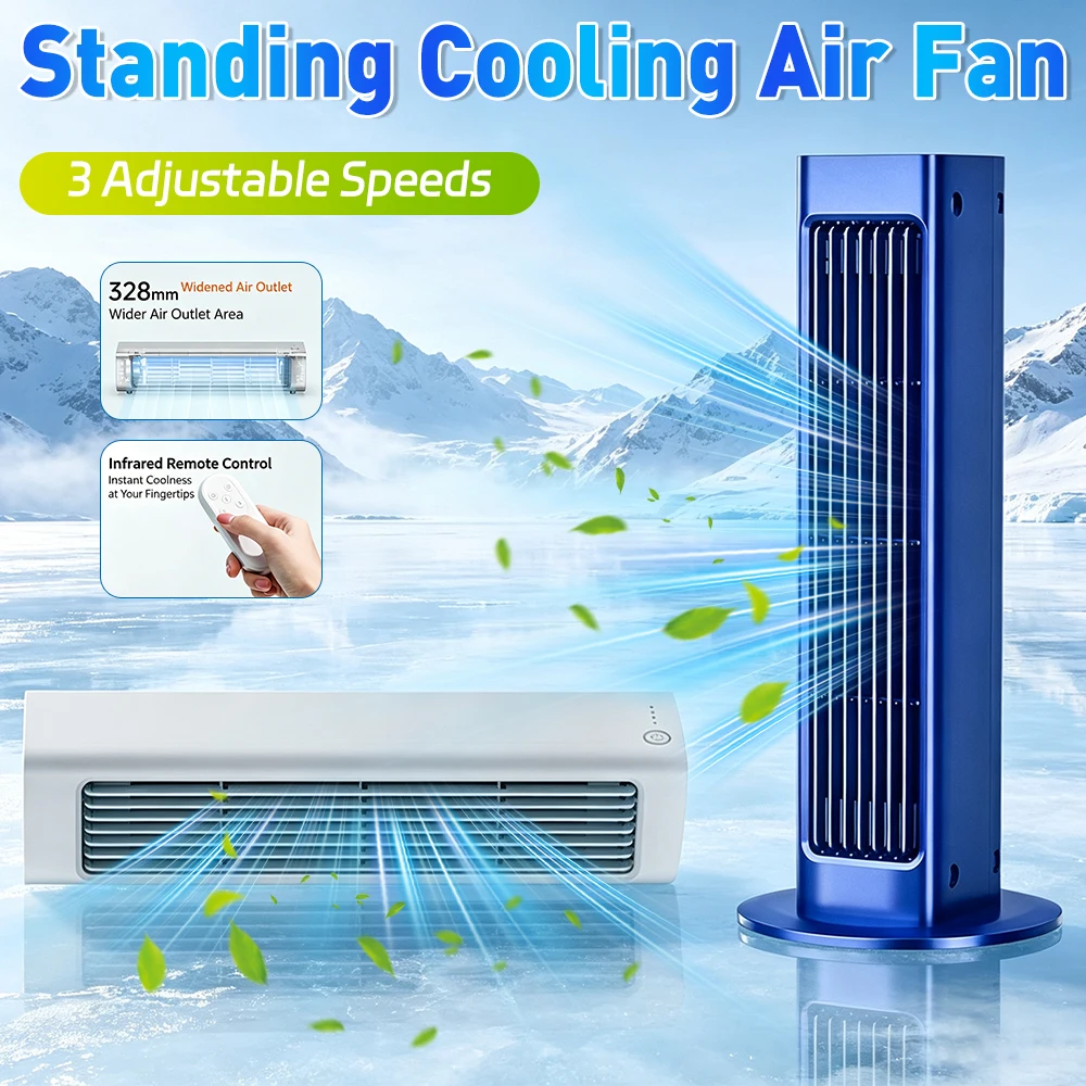 Desktop Air Fan with 3 Adjustable Speeds Quiet Desk Fan Low Noise Quiet Desktop Tower Fans for RV Bedroom Kitchen Office Garage
