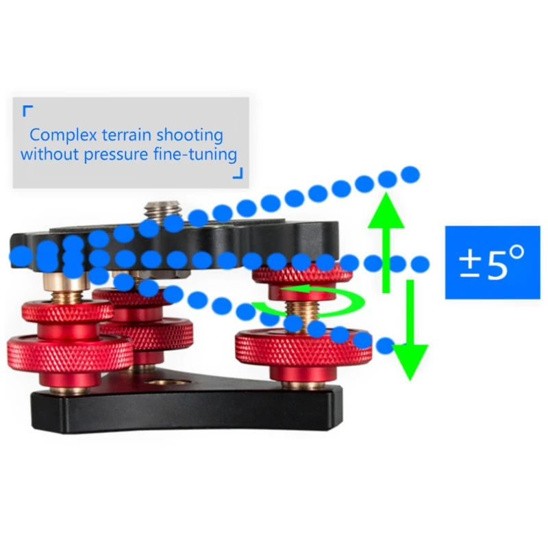 Leveling Base for Camera Tripod for Head ,Tri-wheel Precision Leveler with Bubble Level 3/8\