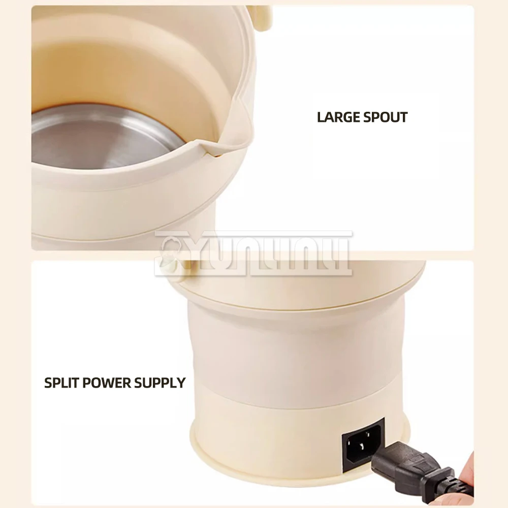 Портативный складной электрический чайник, многофункциональный дорожный электрический чайник, 600 Вт, обязательный гаджет для путешествий