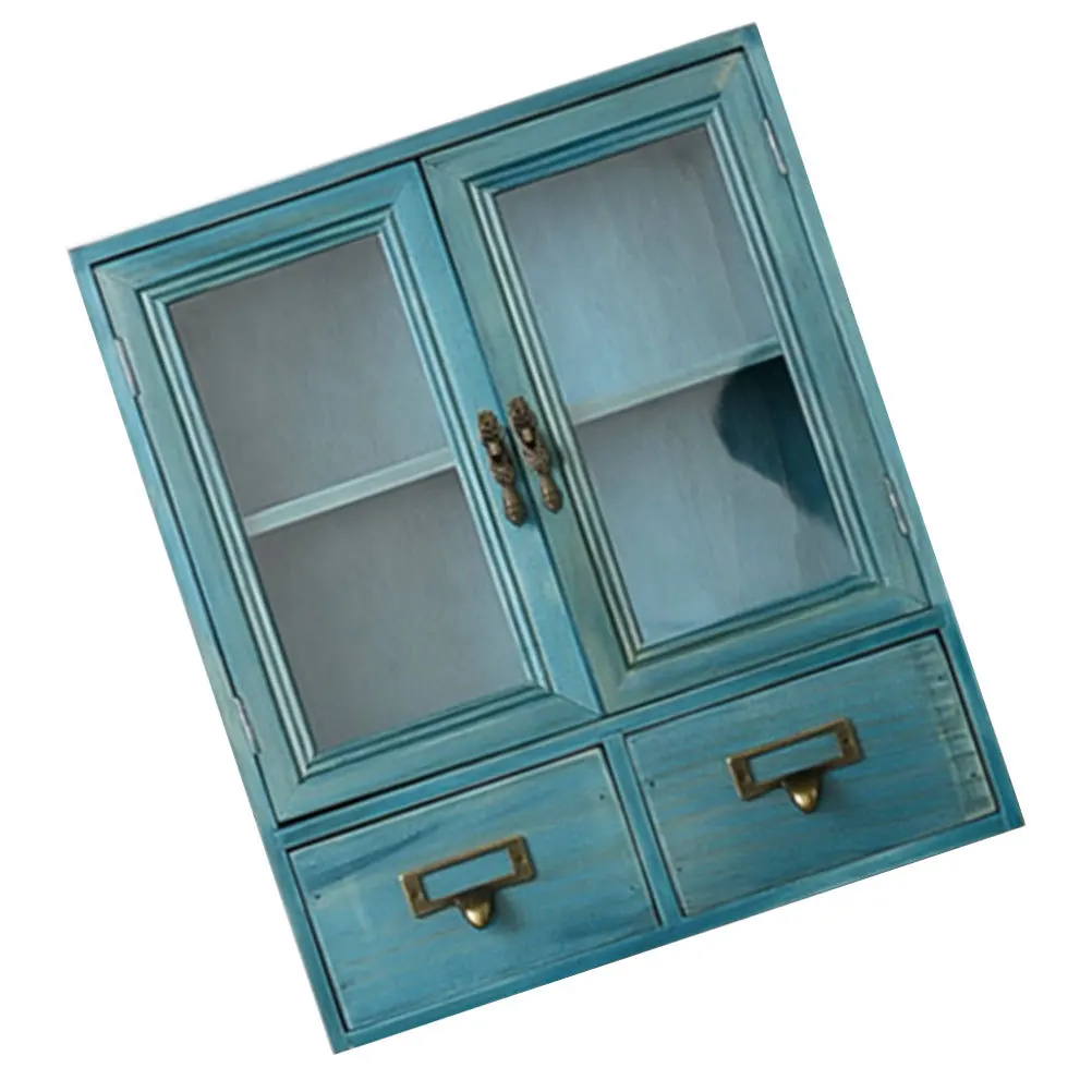 

Storage Cabinet Drawer Design Holder Desktop Organizer Transparent Glass Dustproof Sundry Storage Box Multifunctional