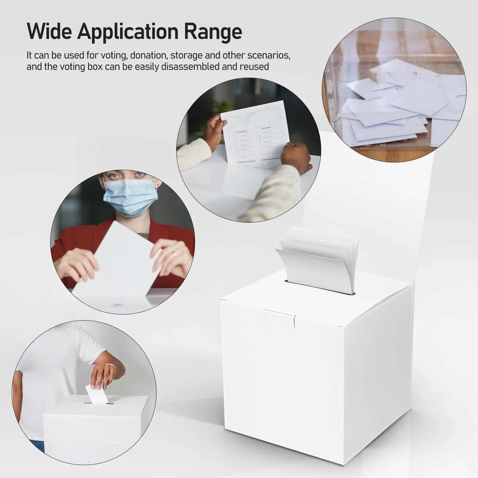 

6Pcs Cardboard Voting Boxes Raffle Ballot Boxes Sturdy Lightweight Ticket Storage Present Wrap Organizer Raffle Box