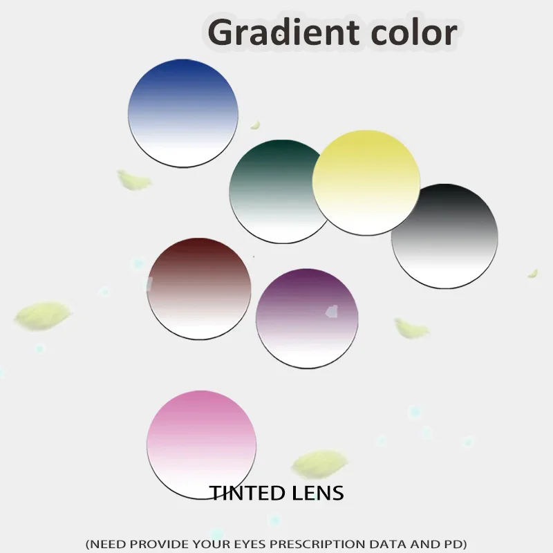 

1.56/1.61/1.67/1.74 Gradient Lens Prescription Tinted Dyeing Series CR-39 Resin Optical Lenses Myopia Hyperopia Sunglasses Lens