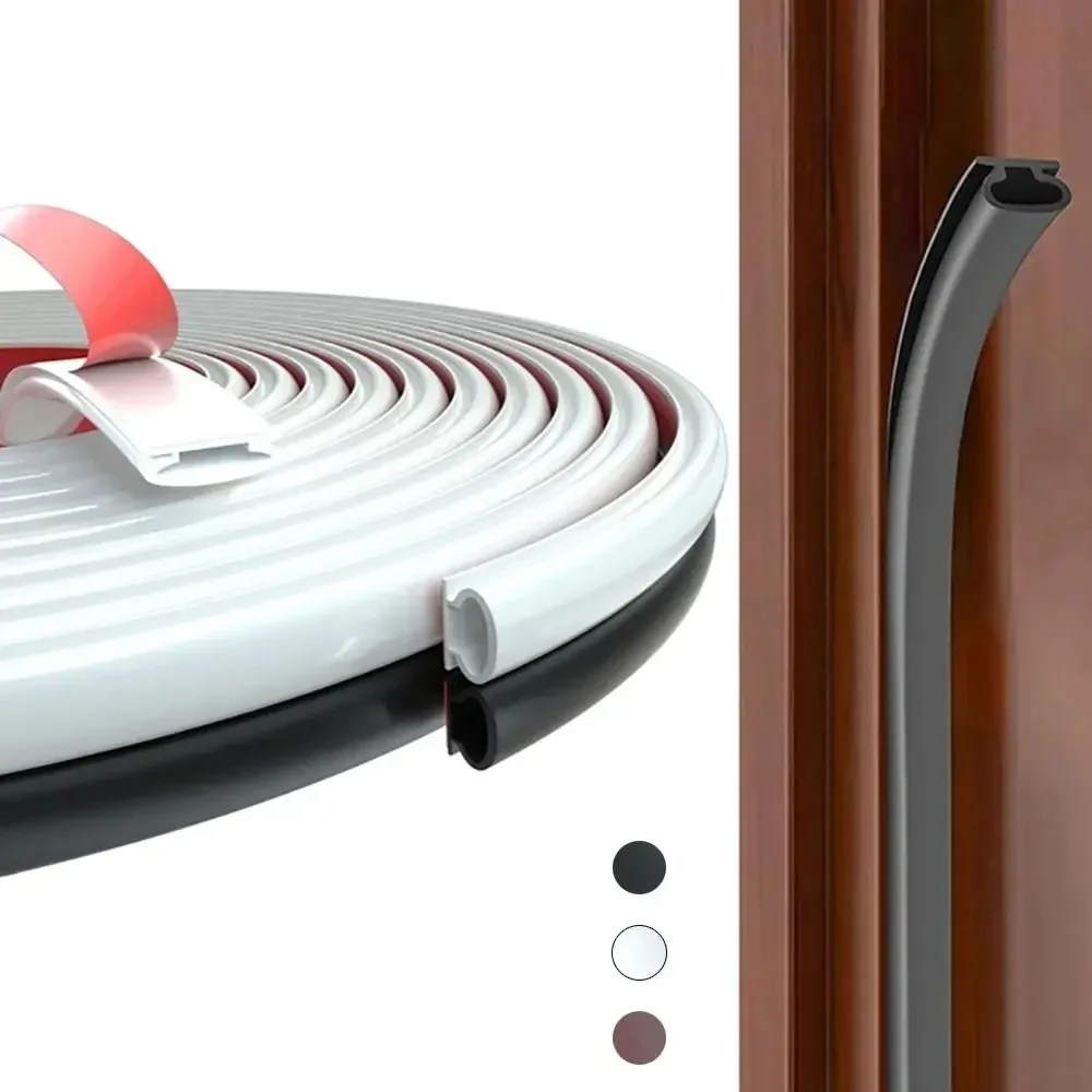 

1 рулон, 118,11 x 0,35 дюйма, уплотнительная лента для уплотнения дверей/окна, самоклеящаяся уплотнительная лента D-образной формы, звукоизоляция