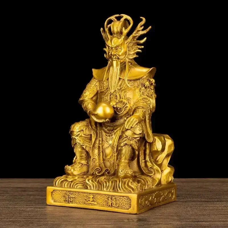 Copper Statue of The Dragon King East Sea King ,Home Living Room Offerings Buddha Crafts