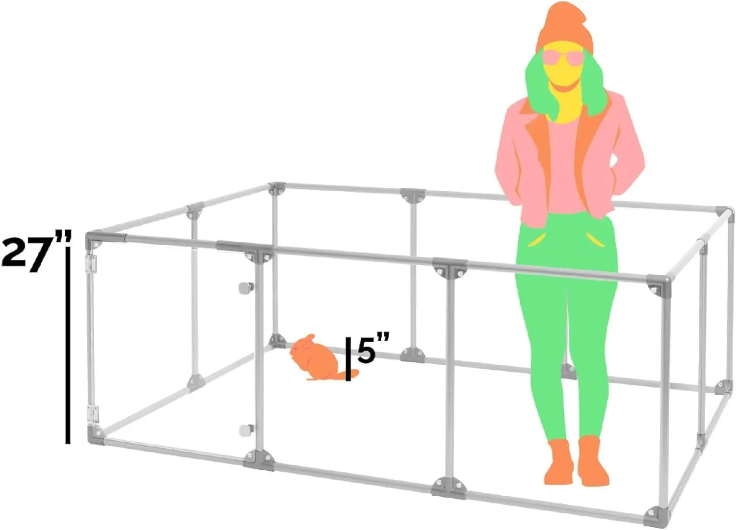 "Lange Grote Lucidium Pet Pen, Wit