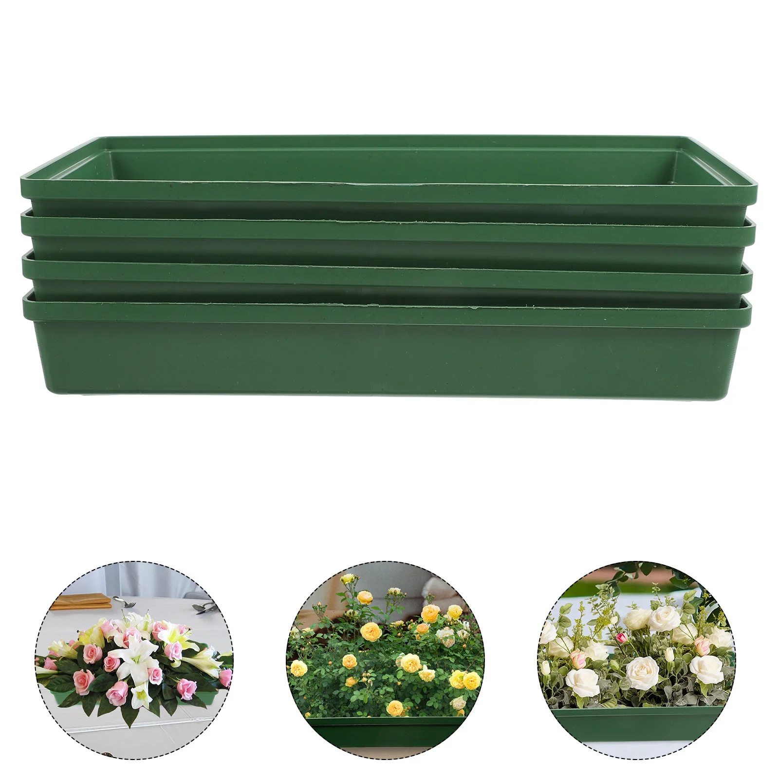 

4 pcs Needle Plate Mud Long Lasting Design For Diy Arrangement Plastic Flower Tray Container Fresh Flower Holder Stem Fixing