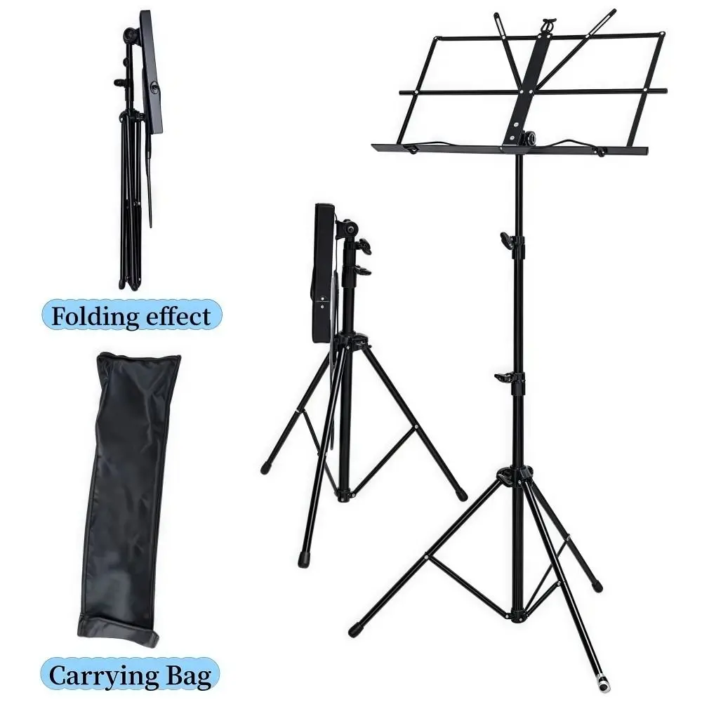 Foldable Music Stand with Carrying Bag Portable Music Sheet Stand Sturdy Adjustable Height Music Book Holder Music Practice