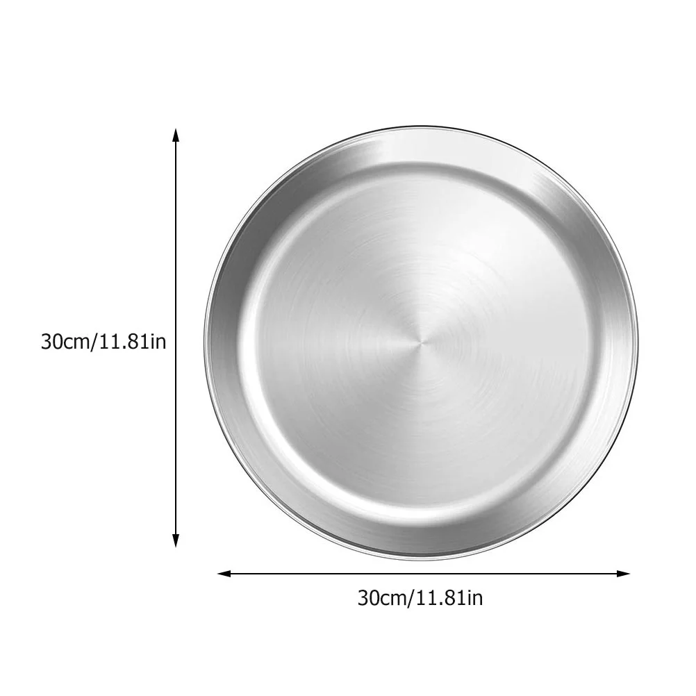 Pizza Plate Dinner Trays for Serving Pan Cake Round Shape Dish Restaurant Use Kitchen Food Storage Barbecue