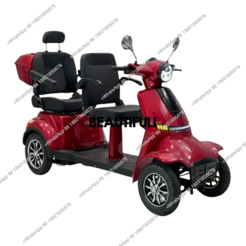 Factory Hot Selling 4 Wheel Mobility Scooter Double Seat Electric Scooter for the Elderly 1000W Scooter Heavy Duty