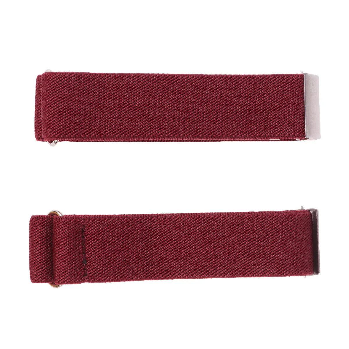 1Pair Premium Chinlon Shirt Armband 2.5cm Anti Slip Clip Strong Hold Shirt Stay Belt Unisex Office Formal Gift Wine Red
