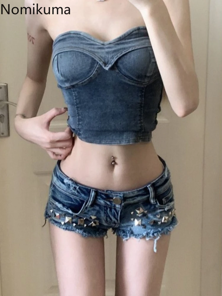 

Harajuku Sexy Jean Shorts for Women Fashion Summer Y2k Pants 2024 New Bottoms Slim Fit Korean Casual Pantalones Cortos De Mujer