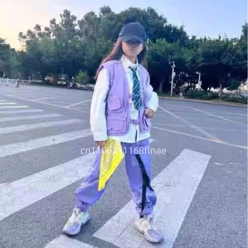 Children's Street Dance and Hip-hop Performance Costume Set, Girls' Jazz Dance Costume, Boys' Hip-hop Fashion Runway Costume