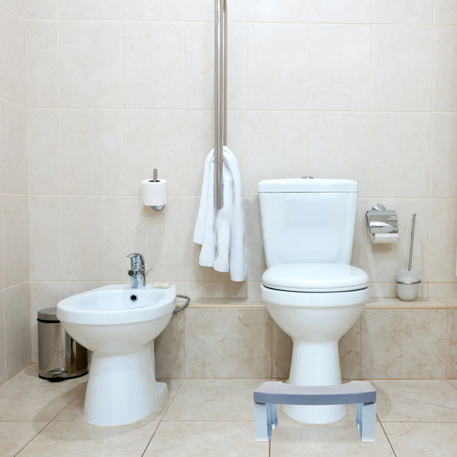 

Stable Plastic Toilet Stepping Stool Anti Slip Kids Potty Training Bathroom Footrest Durable Home Seat Step Thick Material Load