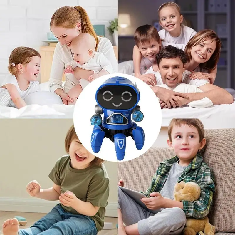 Robot Toy For Children Interactive Electric Toy Octopus-Shaped Music Robot Flashing Lights Intelligent Sensor Toy Robot Kid