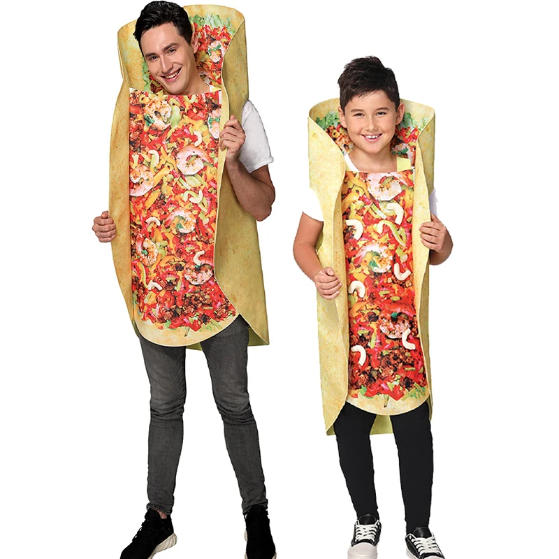 

Unisex Women Men Adult Funny Food Halloween Costume Girls Boys Child Taco Time Kids Tasty Taco Costume For Family