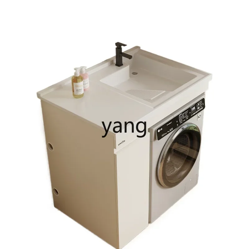 Yjq space honeycomb aluminum washing machine cabinet small apartment balcony machine upper basin with rubbing board