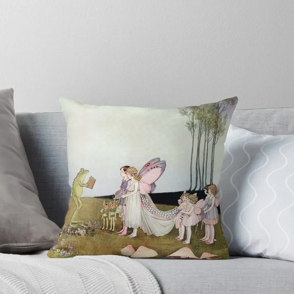 

Fairy Wedding - Ida Rentoul Outhwaite Throw Pillow Couch Pillows Sofa Pillow Cover Anime Christmas Pillows pillow