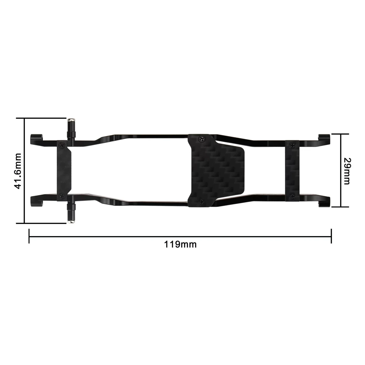 Aluminum Chassis Frame 16° Approach Angle Multi Adjustment Holes for Axial 1/30 SCX30 Bronco Wrangler K10 Mini RC Crawler Car