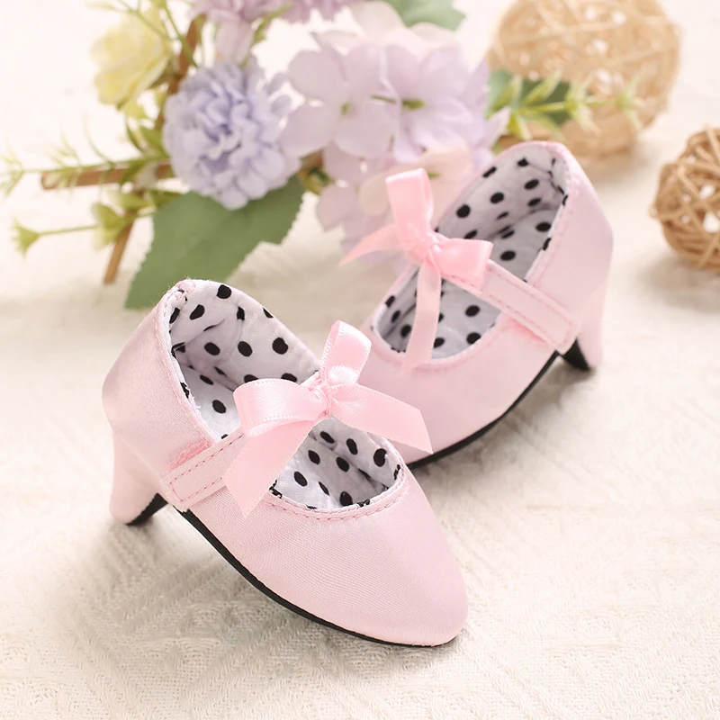 Zapatos de tacón alto para bebé recién nacido, zapatos de fiesta de primer cumpleaños con lazo de princesa, accesorios para fotos de 0 a 12M, novedad de 2022