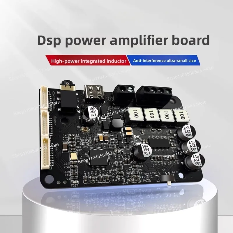 

Плата усилителя мощности Bluetooth 5.0 DSP, 2.0 стерео, регулировка высоких частот, частотное разделение, Hi-Fi качество звука, поддержка настройки, 40 Вт x 2