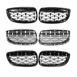 2Pcs Front Bumper Grilles Gloss Black Kidney Grill For BMW E92 E93 51137157277 51137157278 Diamond Kidney Grill Replacement