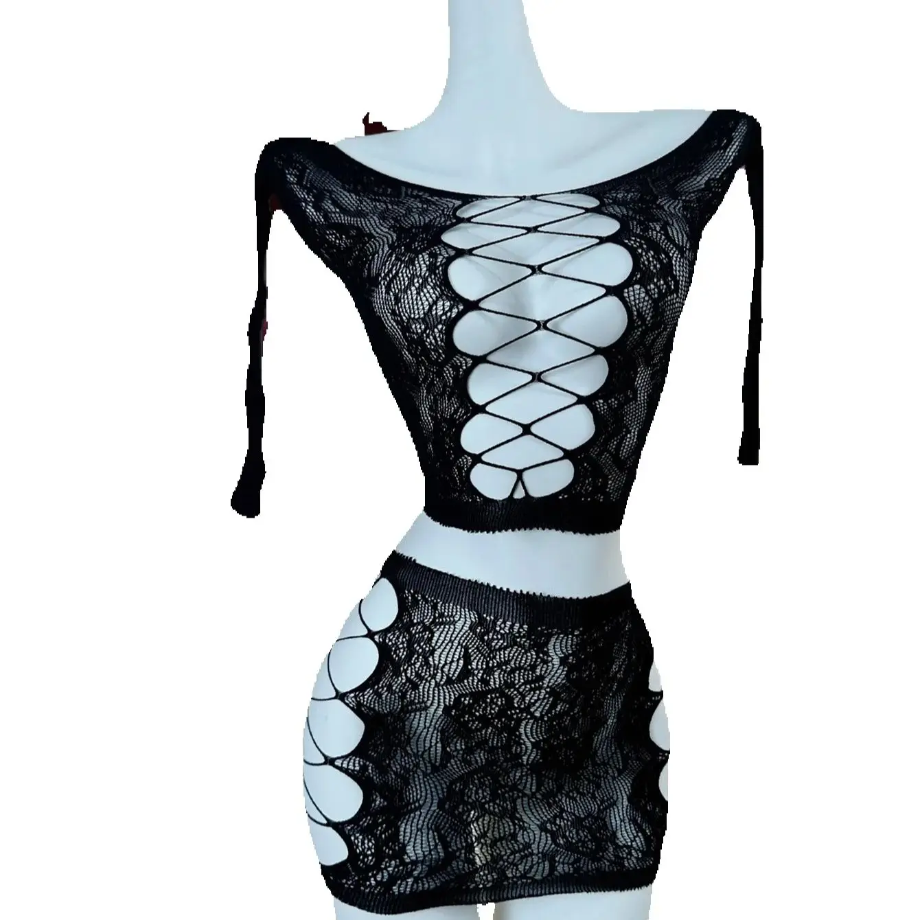 1 Set Sexy Women Fishnet Cover Up Long Sleeves  Without Bikini For Music festival Bodycon Dress Hollow Out Vacation DS007