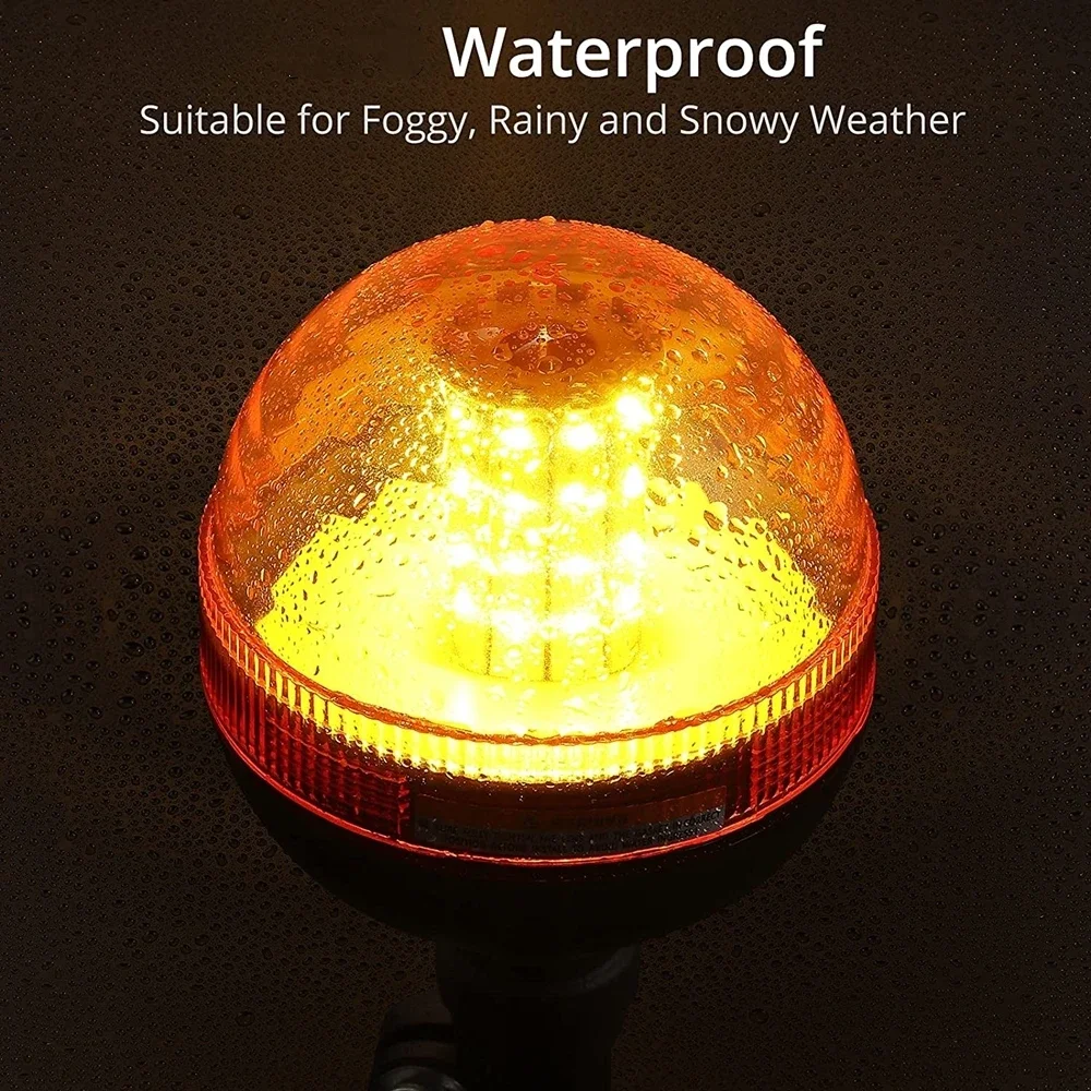 Flexible Mount Amber tractor Agricultura Deere Strobe Warning Light Beacon Flashing Emergency Signal For Truck Trailer