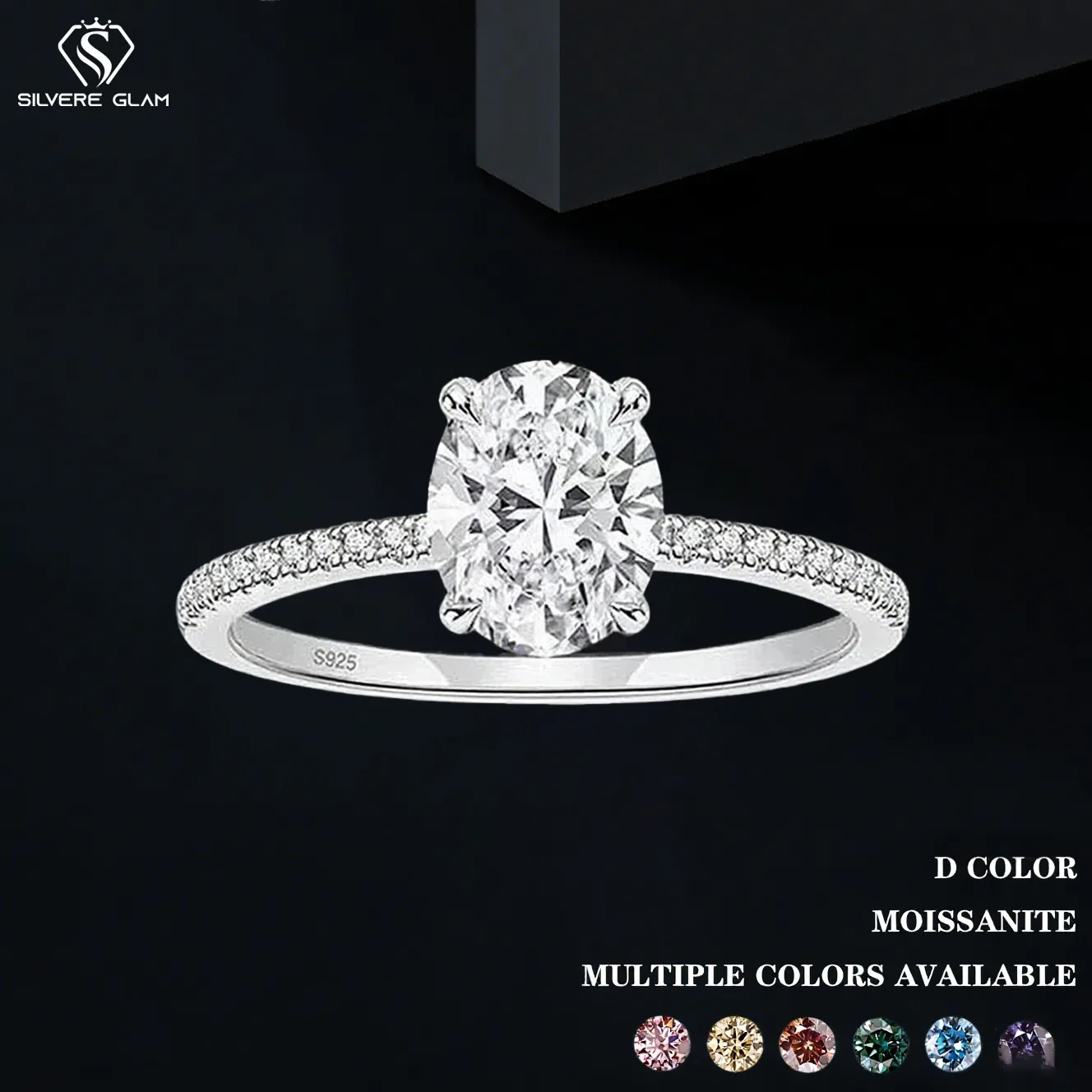 

TY 1-3CT Moissanite 925 Sterling Silver Ring for Women D Color Minimalism Shining Engagement Ring Fine Luxury Jewelry